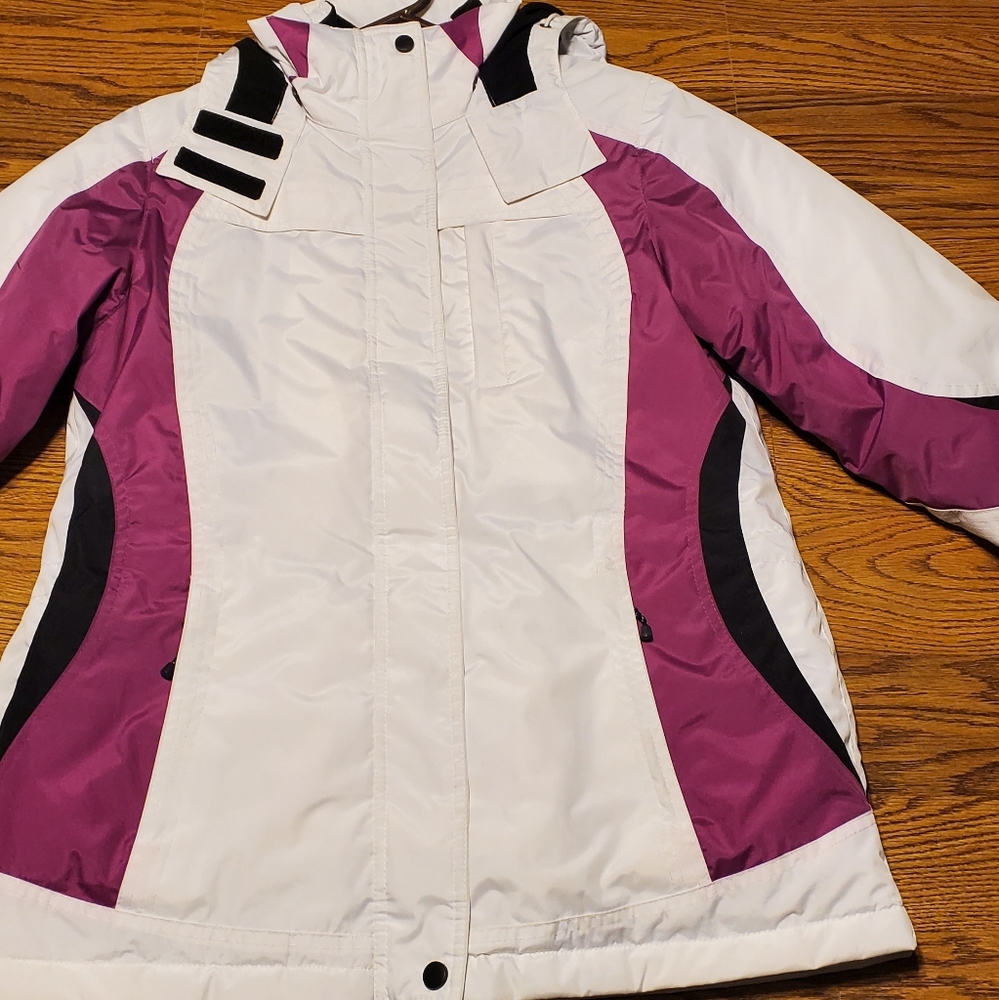 SB Active Winter coat.  White, magenta, and black. Size S